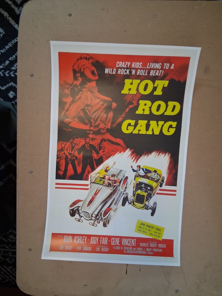 Very cool vintage 1950’s HOT ROD GANG Ala Kart poster 30 yr old reprint GREAT