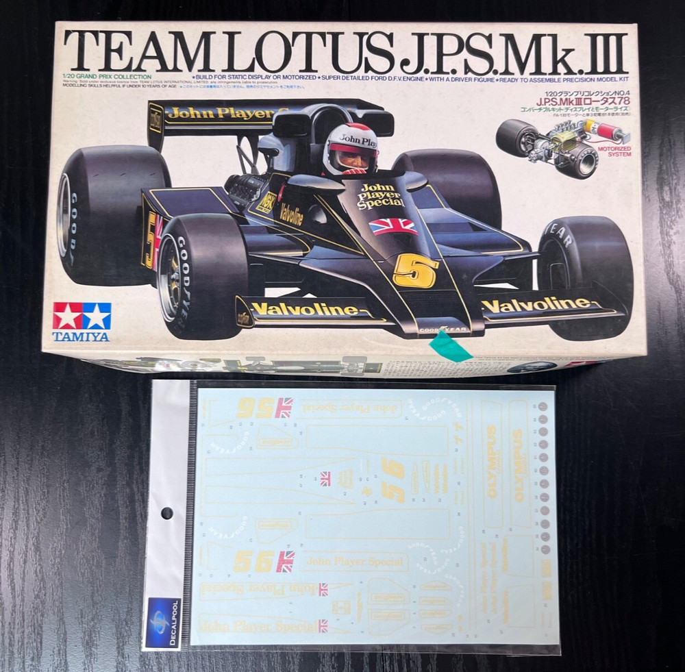 TAMIYA 1/20 LOTUS J.P.S. Mk.Ⅲ TYPE78 with NEW DECALSItem20004 from Japan2