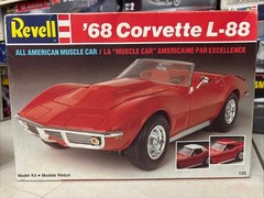 Revell ’68 Corvette L-88 Model Kit 1:25 Scale Plastic Red Car MPN 7159 Open Box