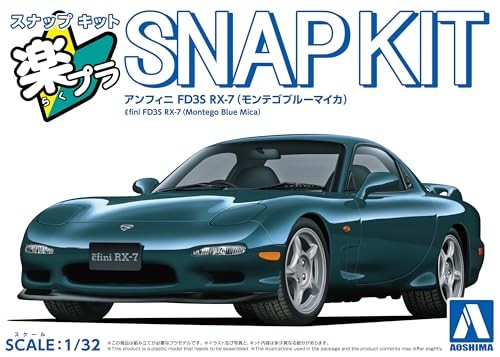 AOSHIMA 1/32 Mazda Efini FD3S RX-7 Montego Blue Mica Snap Kit Pre Y866704
