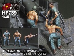 Hobby Fan 1/35 HF-739 US Army Artilleryman (Korean War) (Set.B) – 3 Figures