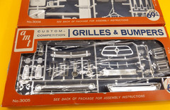 AMT Drag Strip Accessories 3008 & Custom Bumpers Grilles 3005 Parts Pack (2) 60s