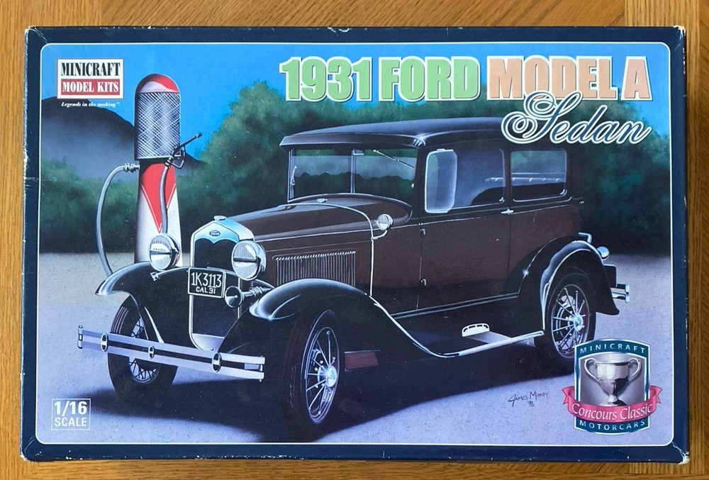 Minicraft 1931 Ford Model A – Circa 2001 – 1/16 Scale – PARTIALLY BUILT – READ