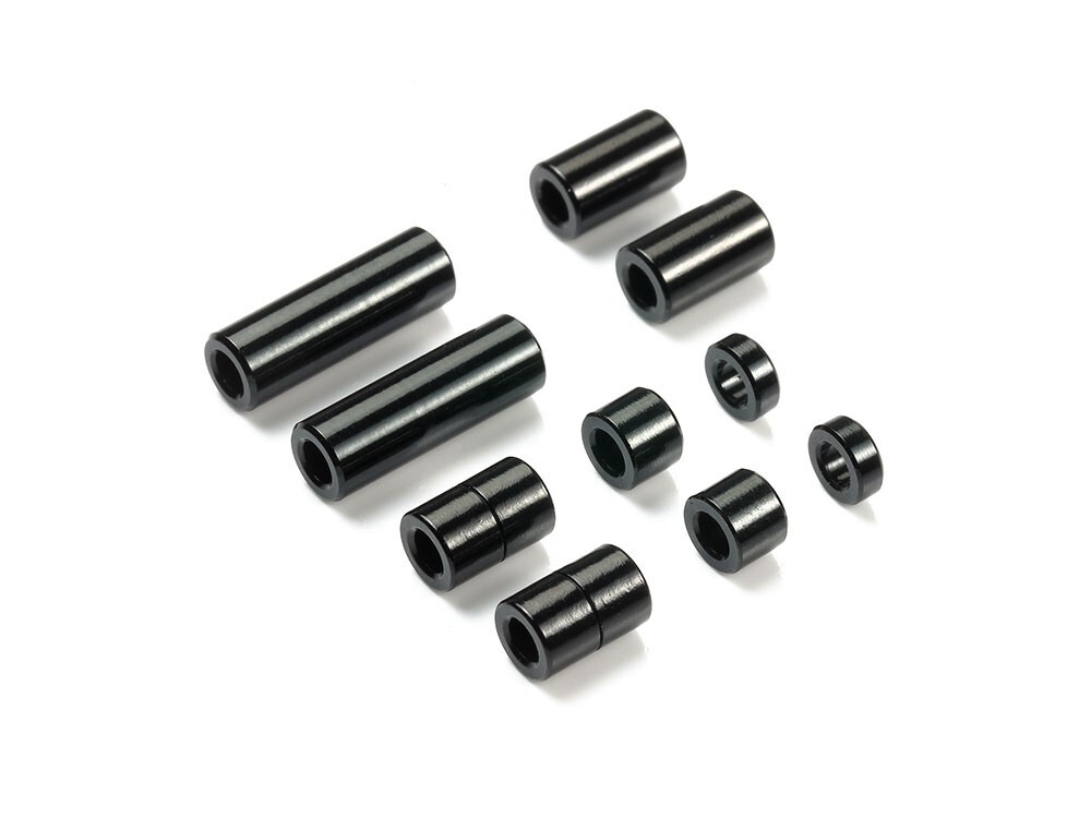 Tamiya MINI 4WD ALUMINUM SPACER SET (12/6.7/6/3/1.5mm 2PCS EACH) (BLACK) 95481