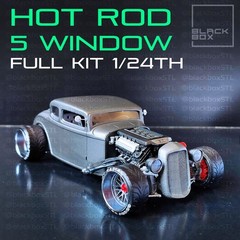 1:25-1:24 Scale 5 Window Coupe Hot Rod | Full Model Kit-Unnasembled & Unpainted