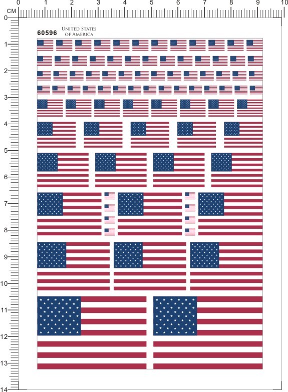 4-40mm Flag of United States American US National Flag Marking Water Slide Decal