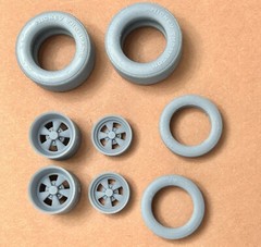 Resin 17/15 Scale inch “Cragar SS” Drag Wheels With Cheater Slicks 1/24