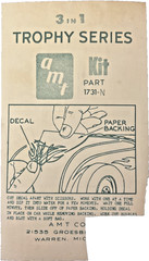 AMT Made in USA 3 in 1 Trophy Series 1:25 Model Car Decal Kit Part 1731-N