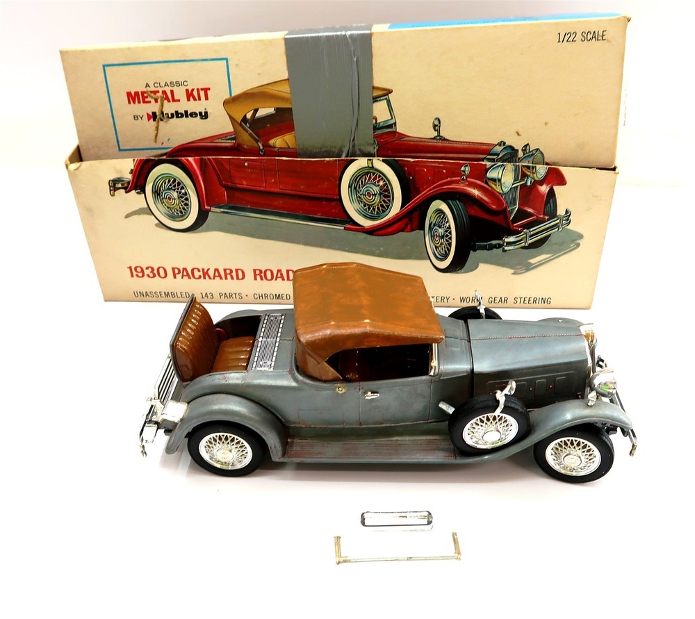 Vintage HUBLEY 1930 PACKARD ROADSTER Metal Model Kit 860k-500 BUILT Partial Box