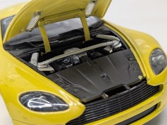 2 Racing Yellow Vintage Model Sports Cars Ferrari 348ts, Aston Martin V8 Vantage