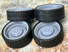 1/24 Scale: 24-Inch “Ford F100 Eluminator” Wheels And Tires; Resin