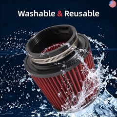 3″ 3.5″ 4″ Inlet Car Replacement Cold Air Intake Filter 76mm 89mm 102mm 3 Sizes