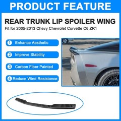 Carbon Fiber Rear Spoiler Wing for 2005-2013 Chevy Corvette C6 ZR1 Rear Trunk L