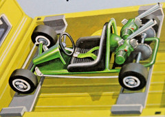 1/25 ” R A R E- GO-CART “UNBUILT LOTS OF CHROME- 2 ENGINES & TRUCK MOUNTS-TOOLS
