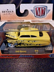 M2 Machines Ground Pounders R19 1949 Mercury Yellow Flames Diecast 19-02 NIP
