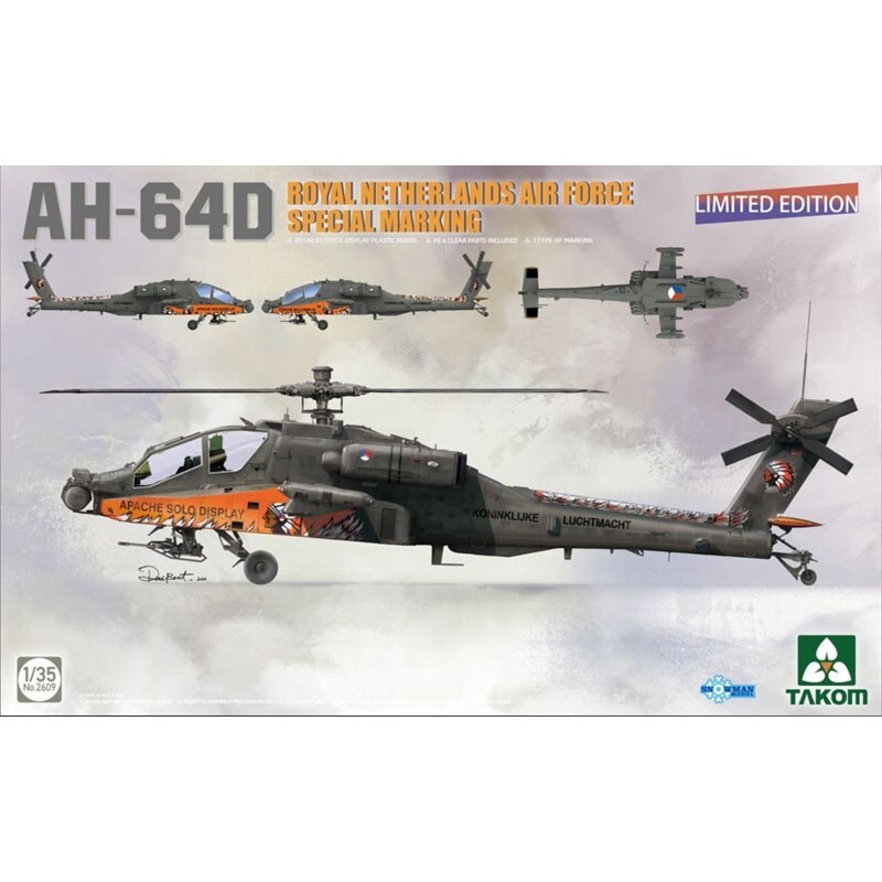 Takom 2609 Royal Netherlands AH-64D Apache Longbow Helicopter Limited Edition