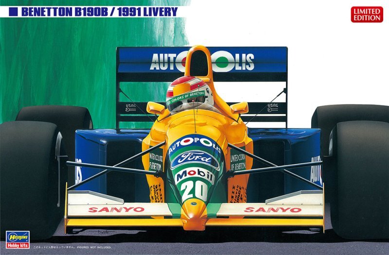 Hasegawa 20713 1/24 Scale Model Racing Car Kit Benetton B190B 1991 Livery