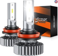 SEALIGHT H11/H8/H9 Light Bulbs, Super Bright Single Beam with Cooling Fan, Plug