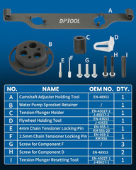 Camshaft Actuator Locking Timing Tool Kit Cam Phaser Retainer Water Pump Sprocke