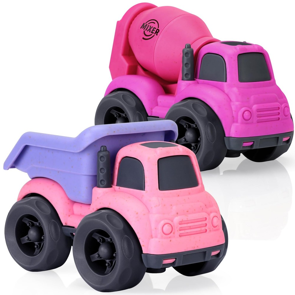 Toddler Toys for 2 Year Old Girl, Dump Truck and Mixer 2 inches, Red