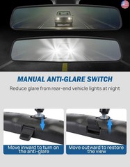 JOYTUTUS Rear View Mirror, Interior rearview mirror Kit, Anti-glare, Universal