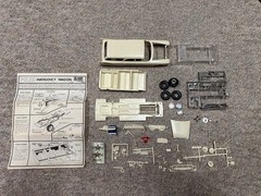 Jo-Han Plymouth Police Emergency Wagon 1:25 Model Kit #C-5100 (STARTED / READ)