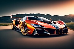 1:12BMW Race Car24LeMan Racing Concept18HyperCar Custom Built Model Carousel RED