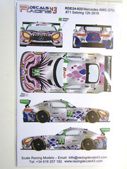Racing Decals 43 1:24 Scale Merc AMG GTD #71 Sebring 12Hour 2018 Decal RDE24-022