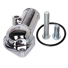 Chrome Water Neck Thermostat Housing Fit For Chevy V8 5.7L 350 454 21 Degree