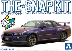 AOSHIMA 1/32 The Snap Kit Series Nissan R34 Skyline GT-R Midnight Purple III