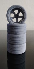 1/24 Scale Resin 20″ American Racing Wheels & Michelin Tires 3d Printed