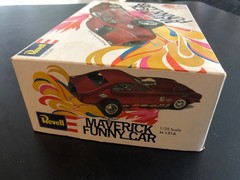 Rare Revell Ford Maverick Funny Car 1/25 Scale Kit, Complete and Unbuilt