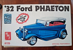 Vintage AMT 1932 ’32 FORD PHAETON 1/25 1973 Model Car Kit A125