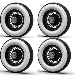 1:10 15″ Wire Wheesl With Tall White Wall Big Tires (12mm Hex)