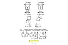 Decalcas 1:20 Scale Detail-Up 1.2mm Hose Joints resin parts Set 3 # DCL-PAR048