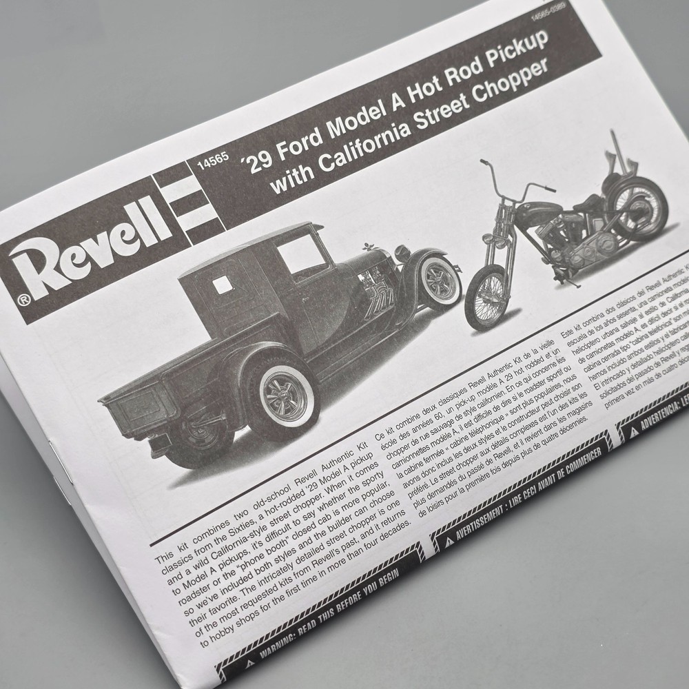 Revell 1/25 1929 29 Ford Model A Hot Rod Pickup California Chopper Instructions