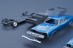 ABS-LIKE RESIN 3D PRINTED 1/25 1968 FORD GALAXIE 500 4-DOOR KIT