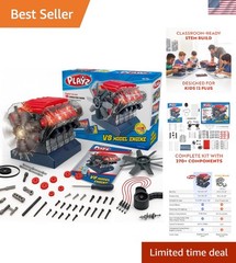 Realistic V8 Engine Model – Battery-Powered STEM Educational Kit for Ages 12+