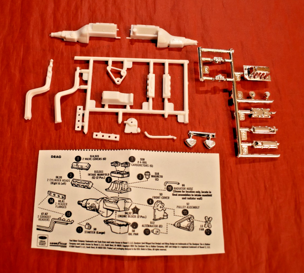 AMT Ford 351-C Drag Car Engine From 1977 Mustang Kit 1/25