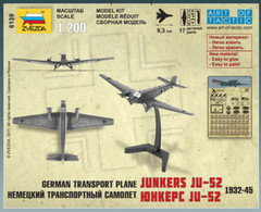 1/200 Snap Fit Junkers Ju 52 Zvezda 6139 Plastic Model kit (Art of Tactic)