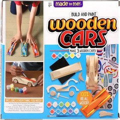 Build & Paint Your Own Wooden Cars: 42-Piece Craft Kit for Fun Creativity
