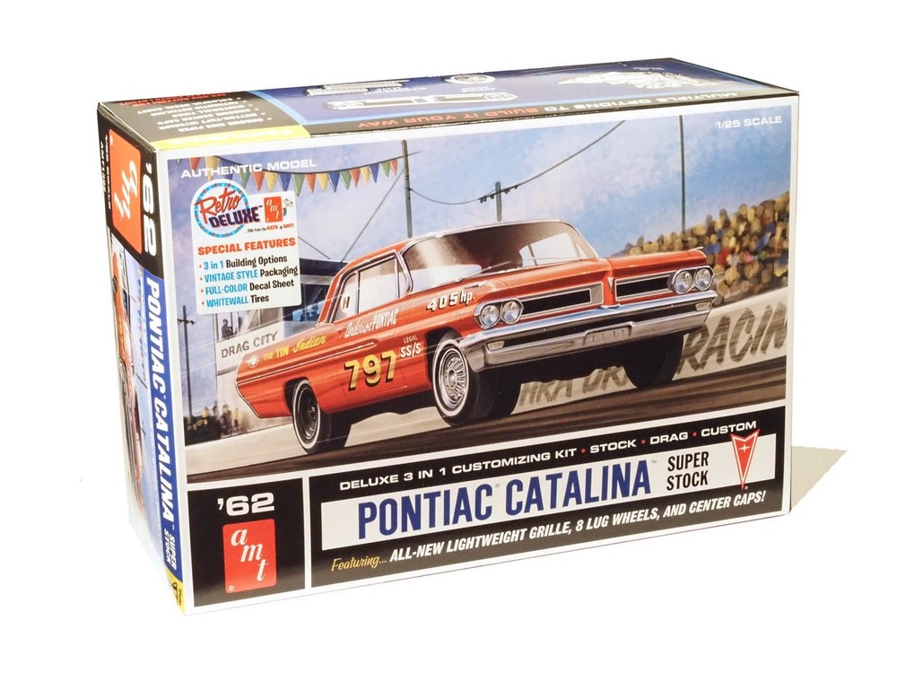 AMT 1392 1:25 Scale 1962 Pontiac Catalina Super Stock Plastic Model Kit