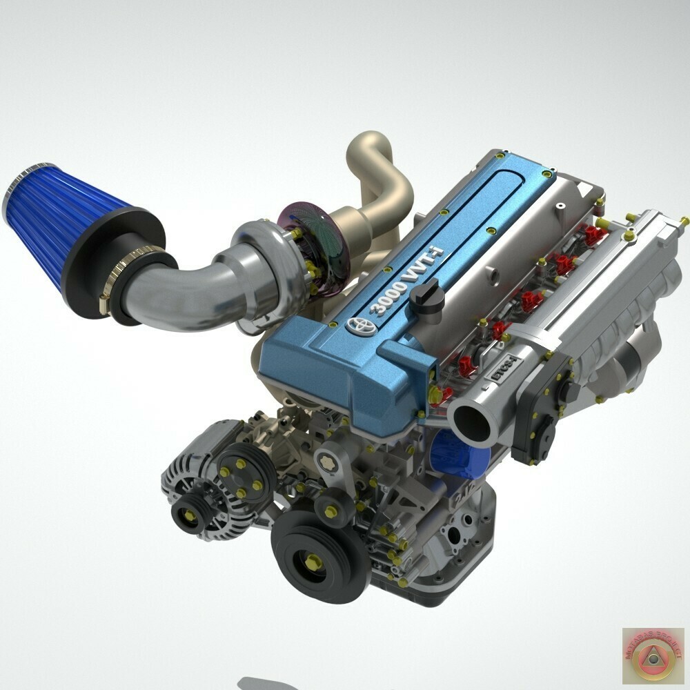 1:10 Scale Resin Toyota 2JZ Single Turbo Engine Kit