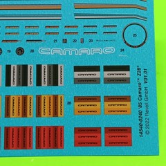 1985 Chevy Camaro Z28 1/24 Waterslide Decal Sheet Revell Interior Stripes Emblem