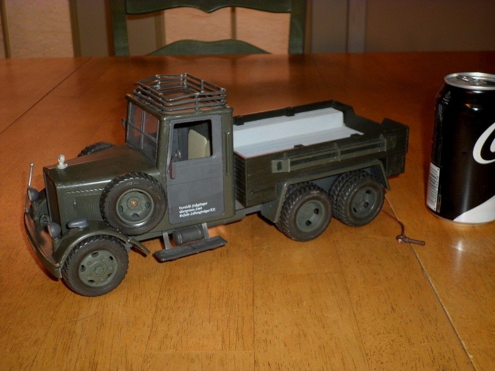 WW#2, GERMAN ARMY TRUCK, Plastic Toy, 12″ INCHES IN LENGTH, VINTAGE