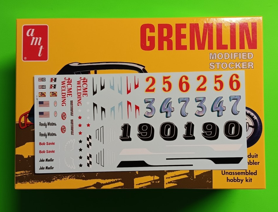 Gremlin Modified Stocker 1/25 AMT Decal Sheet Race Car Sponsor Custom Graphics