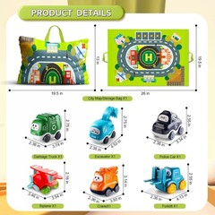 Big Cartoon Truck Car Toys for 1 Year Old Boy with Playmat/Storage Bag|Baby…