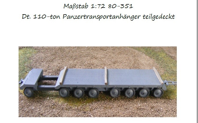 MGM 080-351 1/72 Resin WWII 110 Ton Tank Transport Trailer