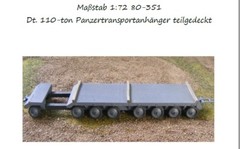 MGM 080-351 1/72 Resin WWII 110 Ton Tank Transport Trailer