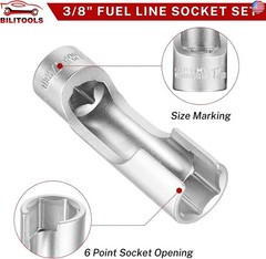 BILITOOLS Diesel Injector Fuel Line Socket Wrench Set, 3/8″ Drive 10-19mm, for